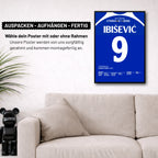 Ibiševic schießt Bosnien zur 1.WM Teilnahme der Geschichte Fußball Poster mit Rahmen