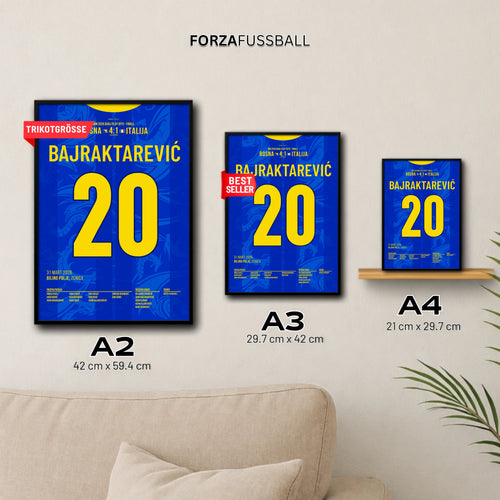 Alajbegovic X Bajraktarevic WM 2026 Quali - 1+1 Set Fußball Poster mit Rahmen