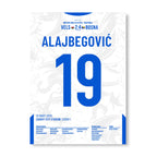 Alajbegovic verwandelt den entscheidenden 11m vs Wales Fußball Poster mit Rahmen