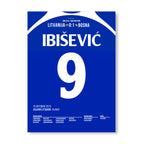 Ibiševic schießt Bosnien zur 1.WM Teilnahme der Geschichte Fußball Poster mit Rahmen