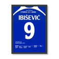 Ibiševic schießt Bosnien zur 1.WM Teilnahme der Geschichte Fußball Poster mit Rahmen
