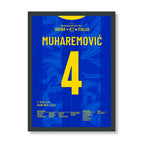 Muharemovic mit einer Monster Performance vs Italien Fußball Poster mit Rahmen