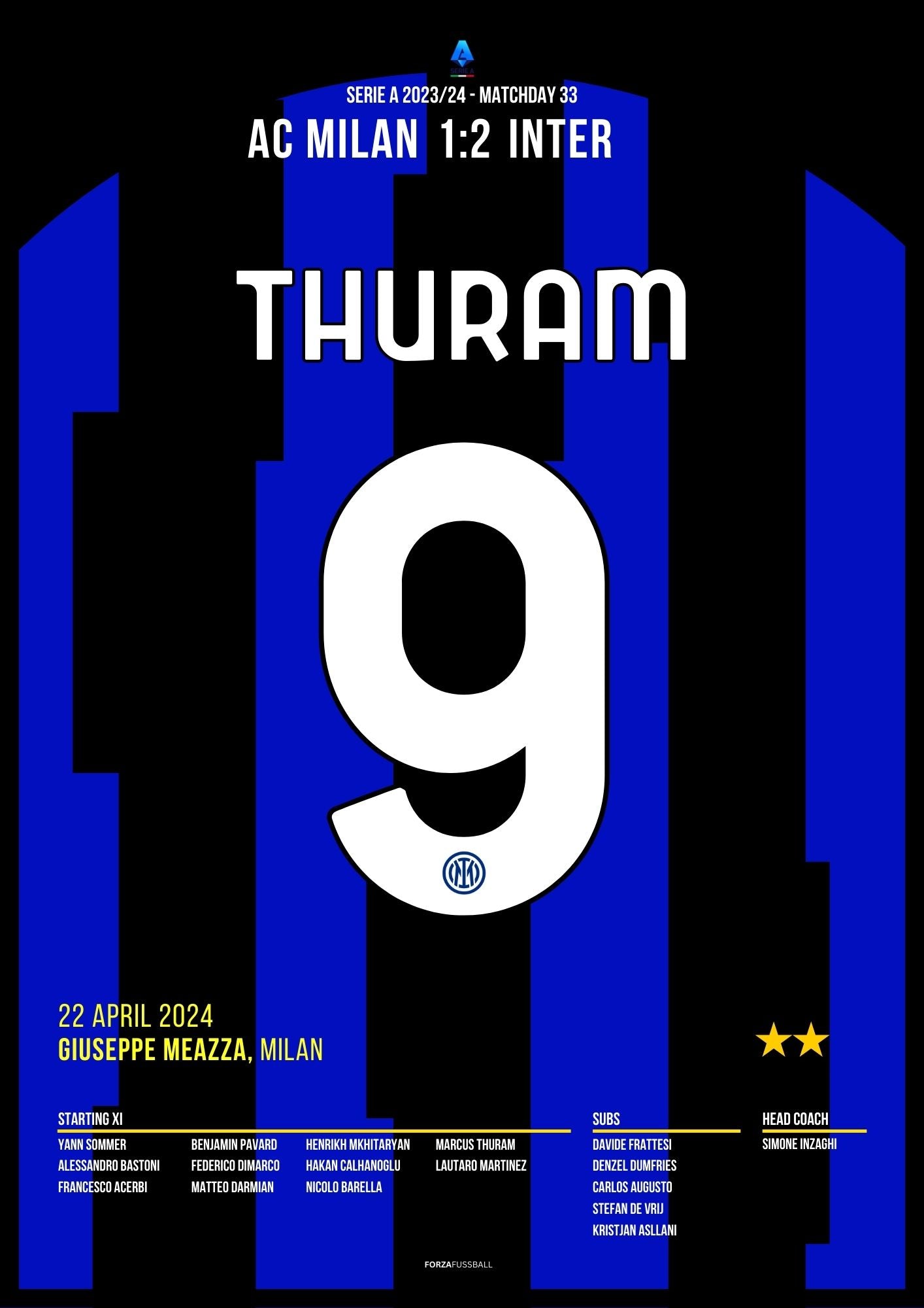 Thuram sichert Inter den 2.Stern im Derby gegen Milan