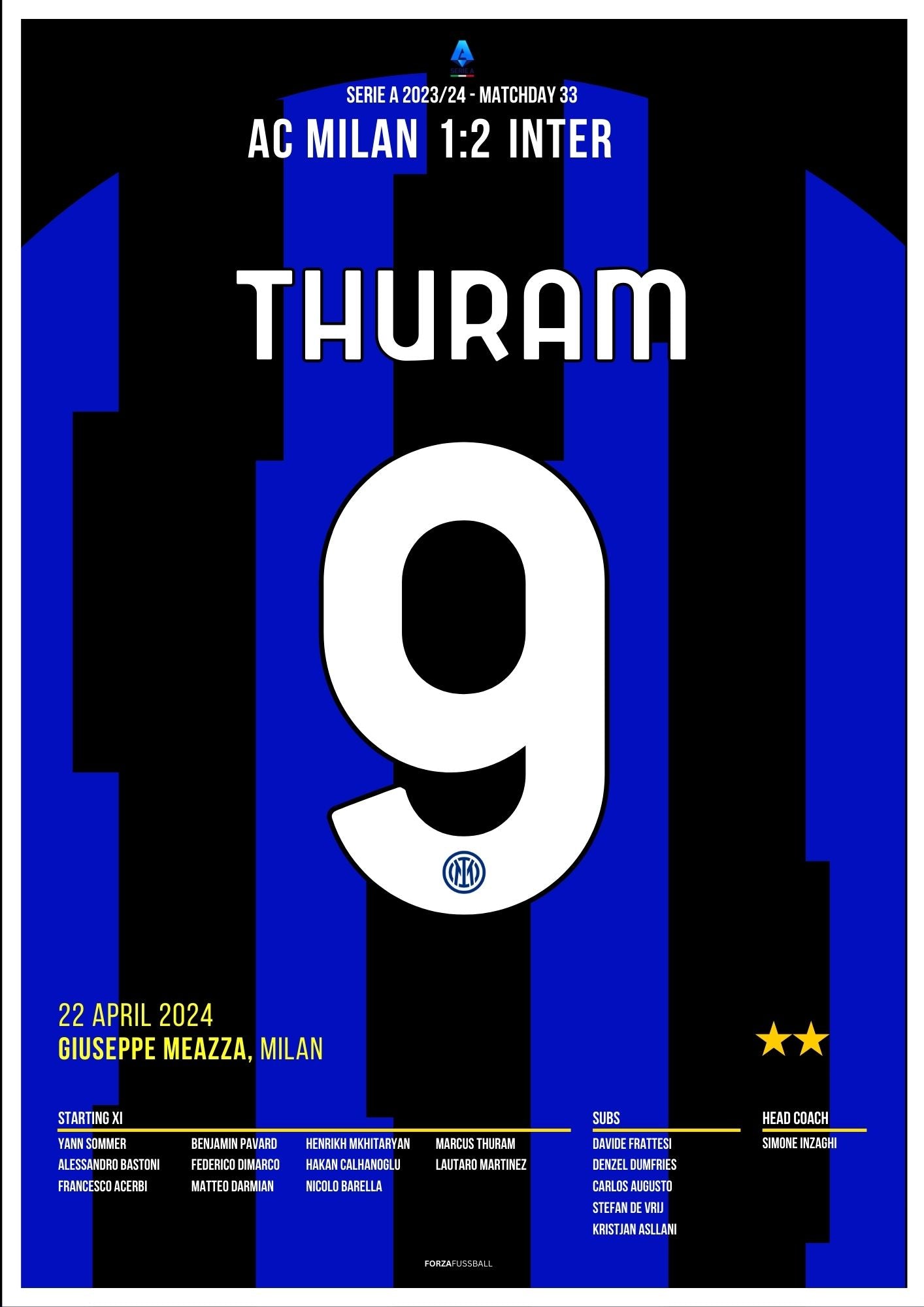 Thuram sichert Inter den 2.Stern im Derby gegen Milan