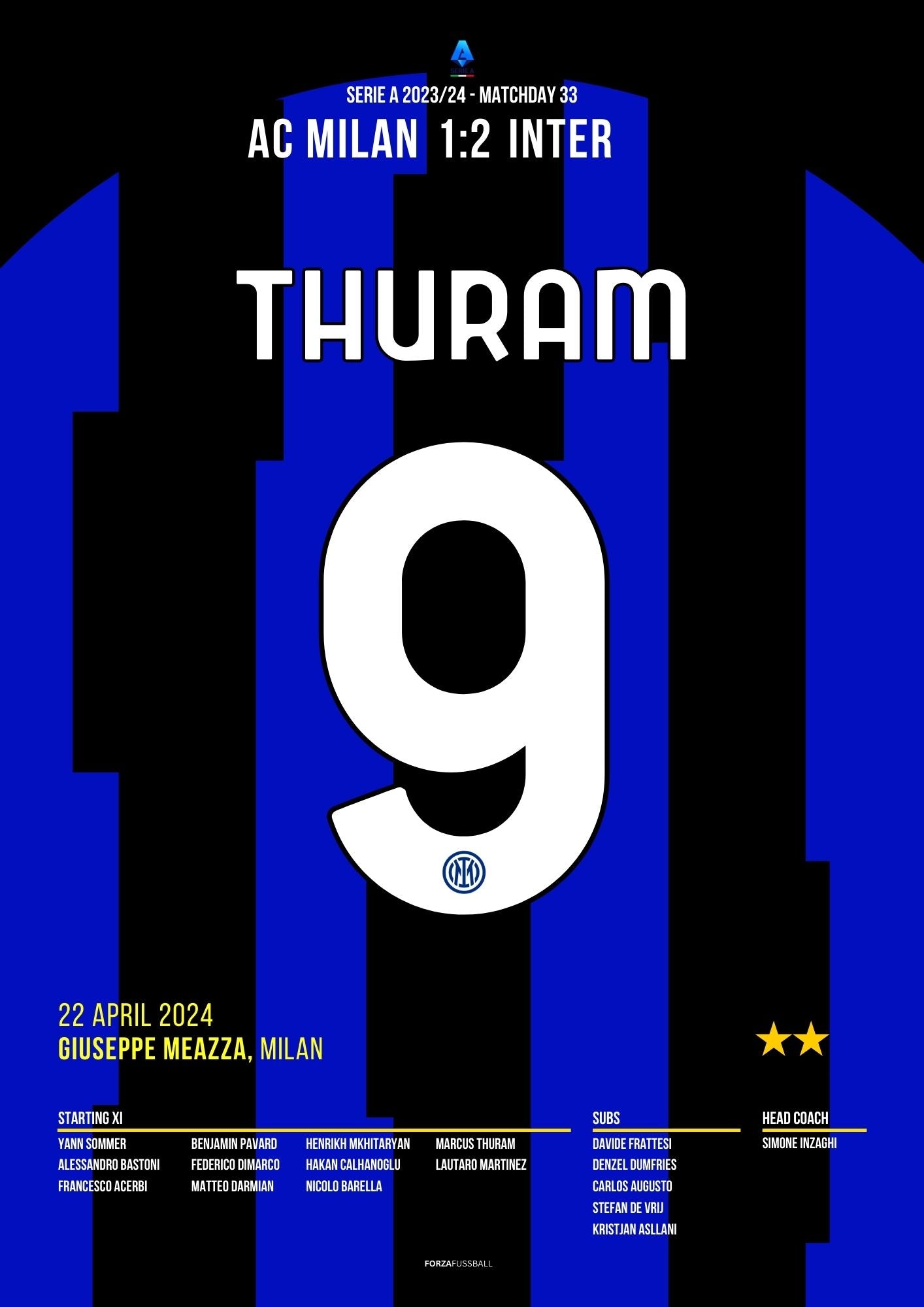 Thuram sichert Inter den 2.Stern im Derby gegen Milan