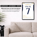 Vini Jr führt Real Madrid zum 15. Champions League Titel Fußball Poster mit Rahmen