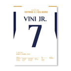 Vini Jr führt Real Madrid zum 15. Champions League Titel Fußball Poster mit Rahmen