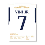 Vini Jr entscheidet den Supercup El Clasico per Hattrick Fußball Poster mit Rahmen