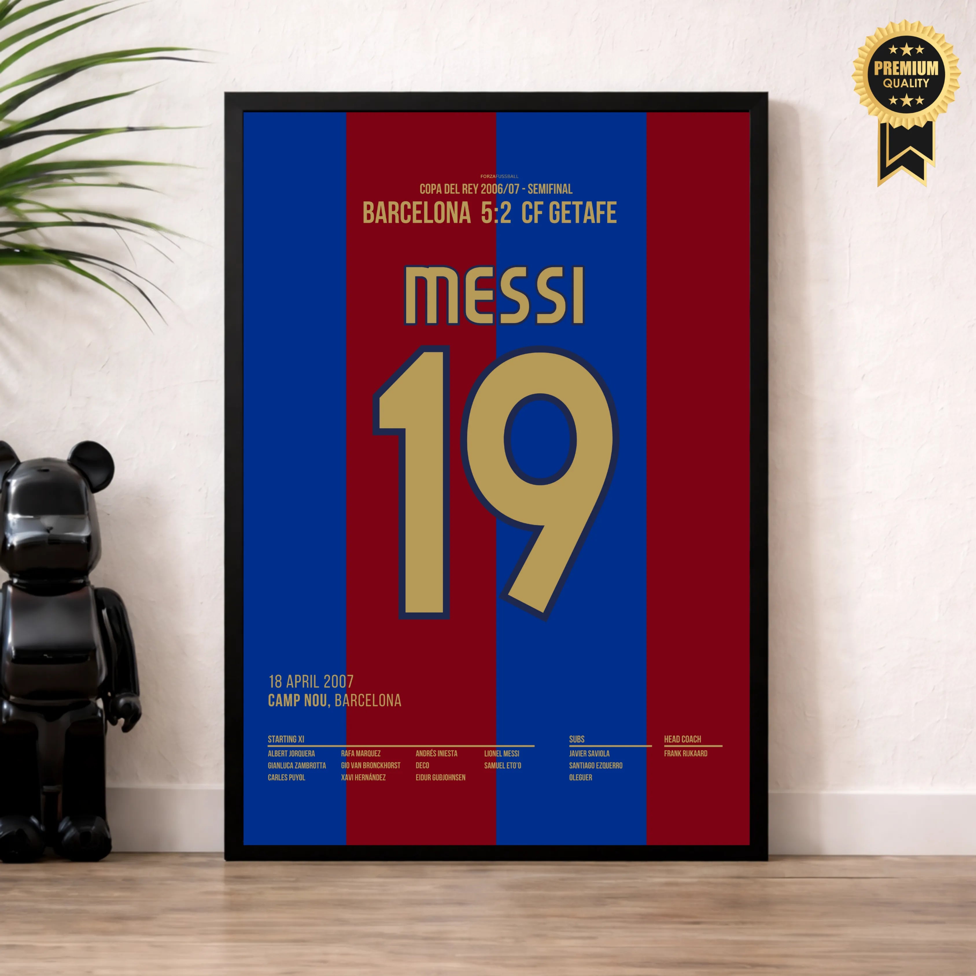 Ankara Messi - Legendäres Solo Tor gegen Getafe 2017 Fußball Poster mit Rahmen