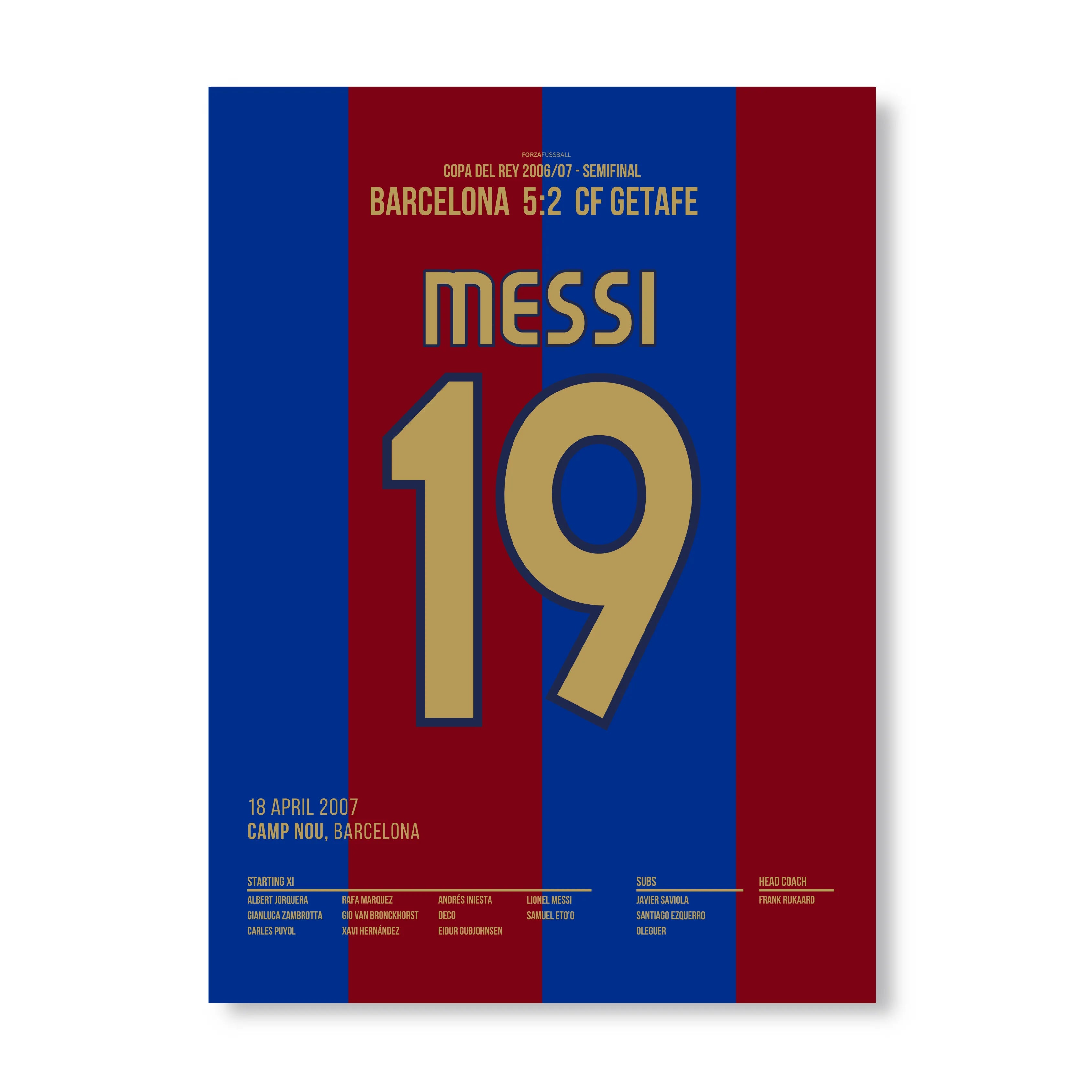 Ankara Messi - Legendäres Solo Tor gegen Getafe 2017 Fußball Poster mit Rahmen
