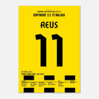 Reus mit dem Spiel seines Lebens gegen Malaga Fußball Poster mit Rahmen