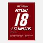 Hanno Behrens besiegelt den Derbysieg in Fürth Fußball Poster mit Rahmen