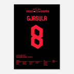 Gjasula mit dem Ausgleichstreffer für Albanien gegen Kroatien bei der EM 2024 Fußball Poster mit Rahmen