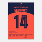 Rashford führt Barca mit Traumtor zum Sieg in Newcastle Fußball Poster mit Rahmen