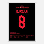 Gjasula mit dem Ausgleichstreffer für Albanien gegen Kroatien bei der EM 2024 Fußball Poster mit Rahmen