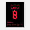 Gjasula mit dem Ausgleichstreffer für Albanien gegen Kroatien bei der EM 2024 Fußball Poster mit Rahmen