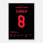 Gjasula mit dem Ausgleichstreffer für Albanien gegen Kroatien bei der EM 2024 Fußball Poster mit Rahmen