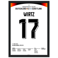 Florian Wirtz eröffnet das Schützenfest bei der EM gegen Schottland Fußball Poster mit Rahmen