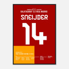 Sneijder dreht das Spiel gegen Real mit Tor und Vorlage Fußball Poster mit Rahmen