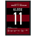 Klose wird beim 7:1 gegen Brasilien zum WM Rekord-Torschützen Fußball Poster mit Rahmen