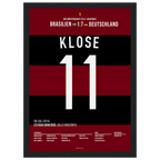 Klose wird beim 7:1 gegen Brasilien zum WM Rekord-Torschützen Fußball Poster mit Rahmen
