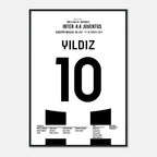 Kenan Yildiz mit 2 Toren beim 4:4 gegen Inter Fußball Poster mit Rahmen