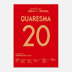 Quaresma mit Trivela bei der WM 2018 gegen den Iran Fußball Poster mit Rahmen