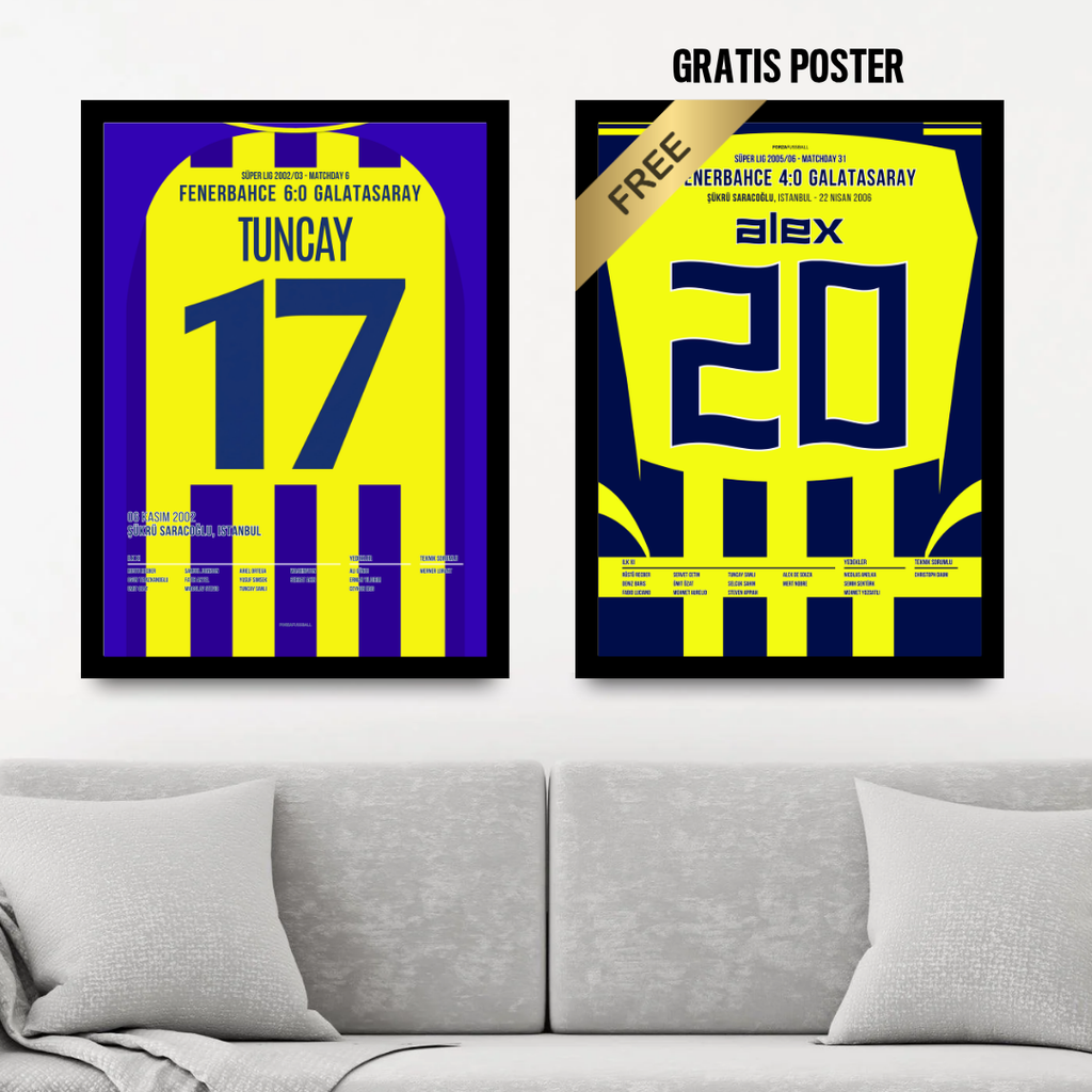 Fener 10:0 Gala - 1+1 Set Fußball Poster mit Rahmen