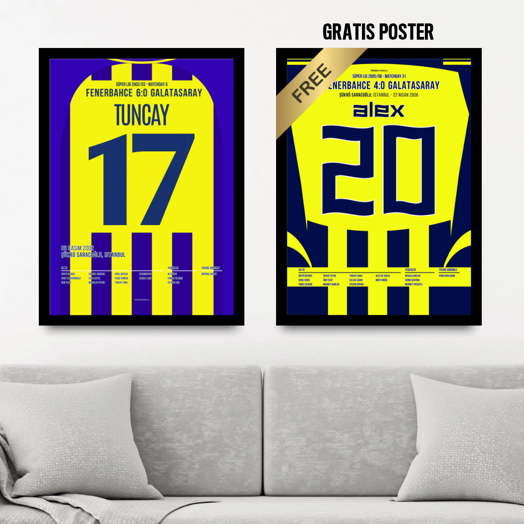 Fener 10:0 Gala - 1+1 Set Fußball Poster mit Rahmen