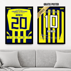 Alex X Gala - 1+1 Set Fußball Poster mit Rahmen