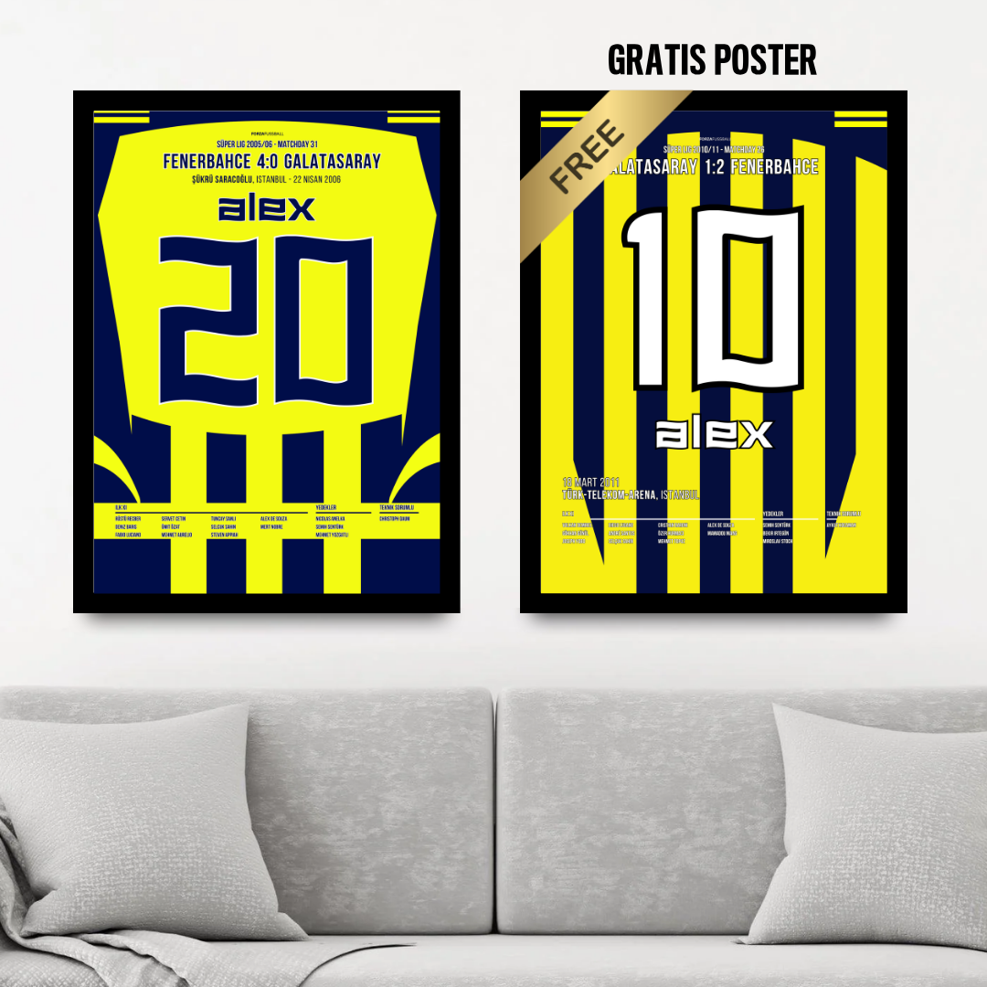Alex X Gala - 1+1 Set Fußball Poster mit Rahmen