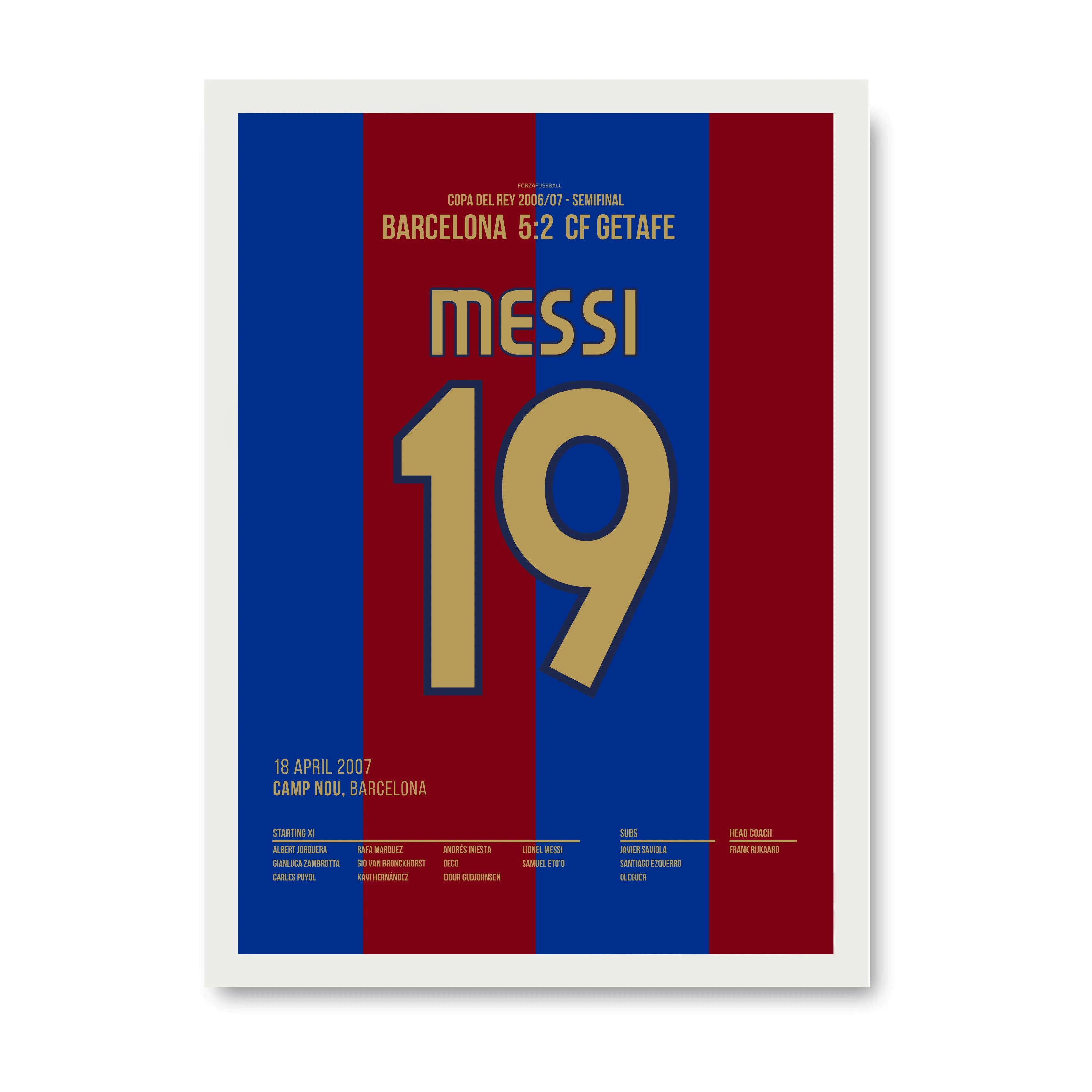 Ankara Messi - Legendäres Solo Tor gegen Getafe 2017 Fußball Poster mit Rahmen