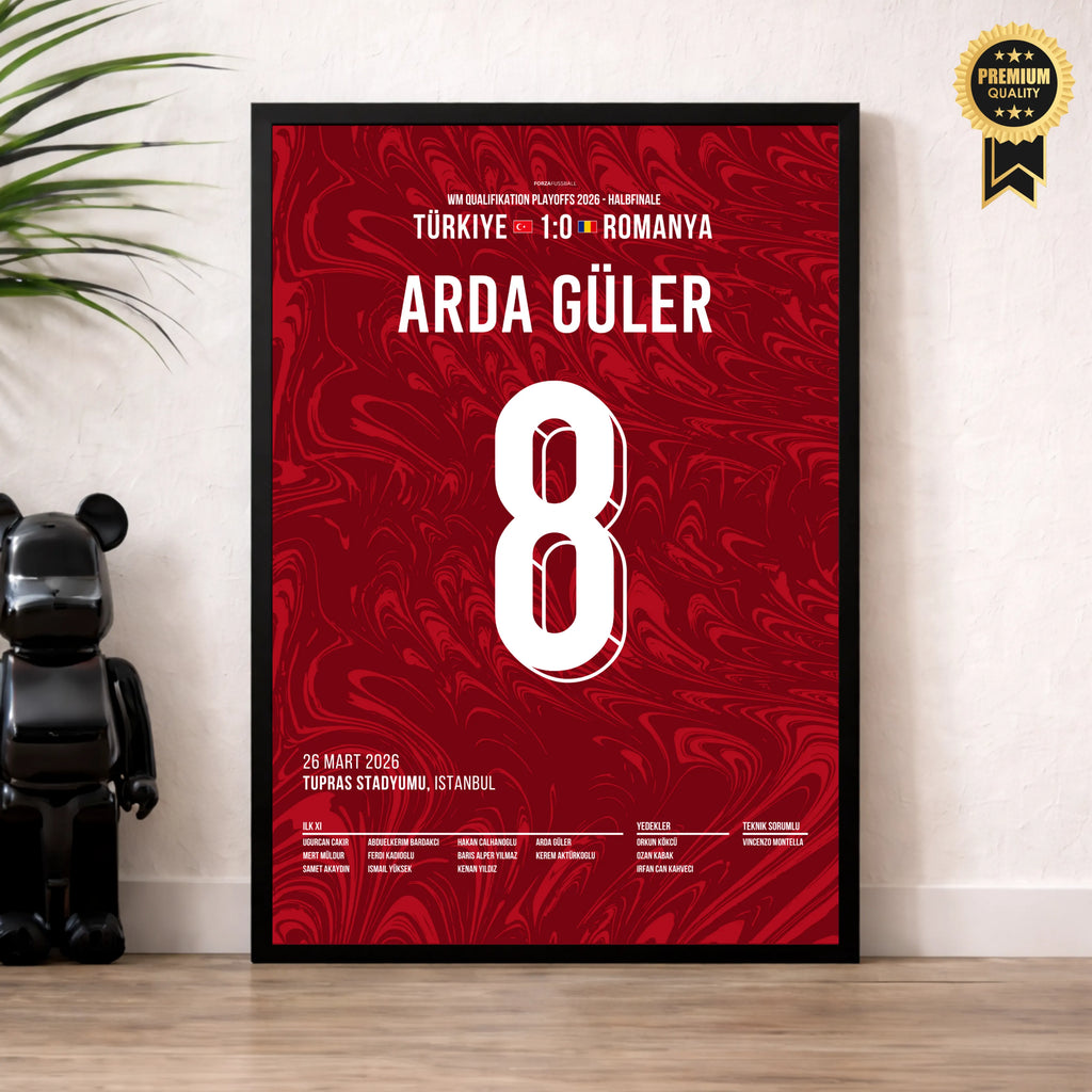 Arda X Kenan WM 2026 Quali - 1+1 Set Fußball Poster mit Rahmen