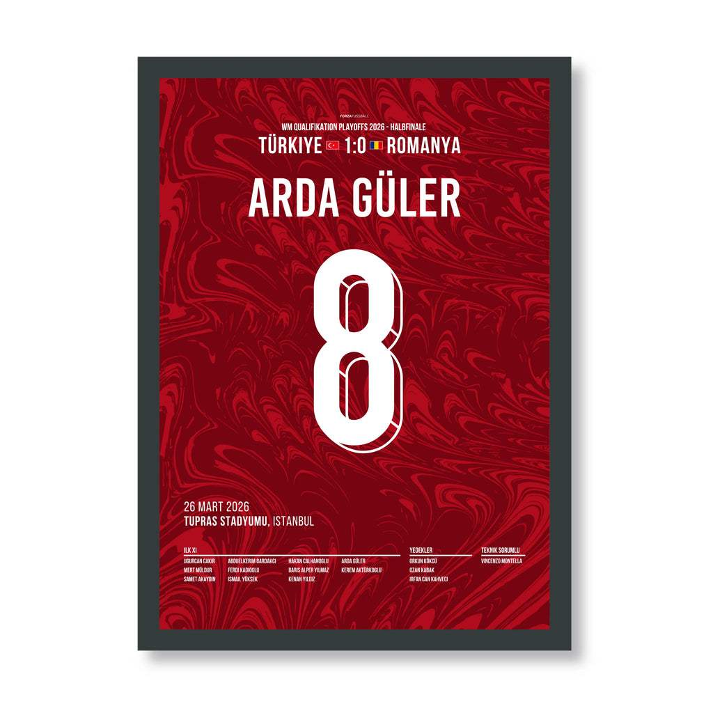 Arda X Kenan WM 2026 Quali - 1+1 Set Fußball Poster mit Rahmen