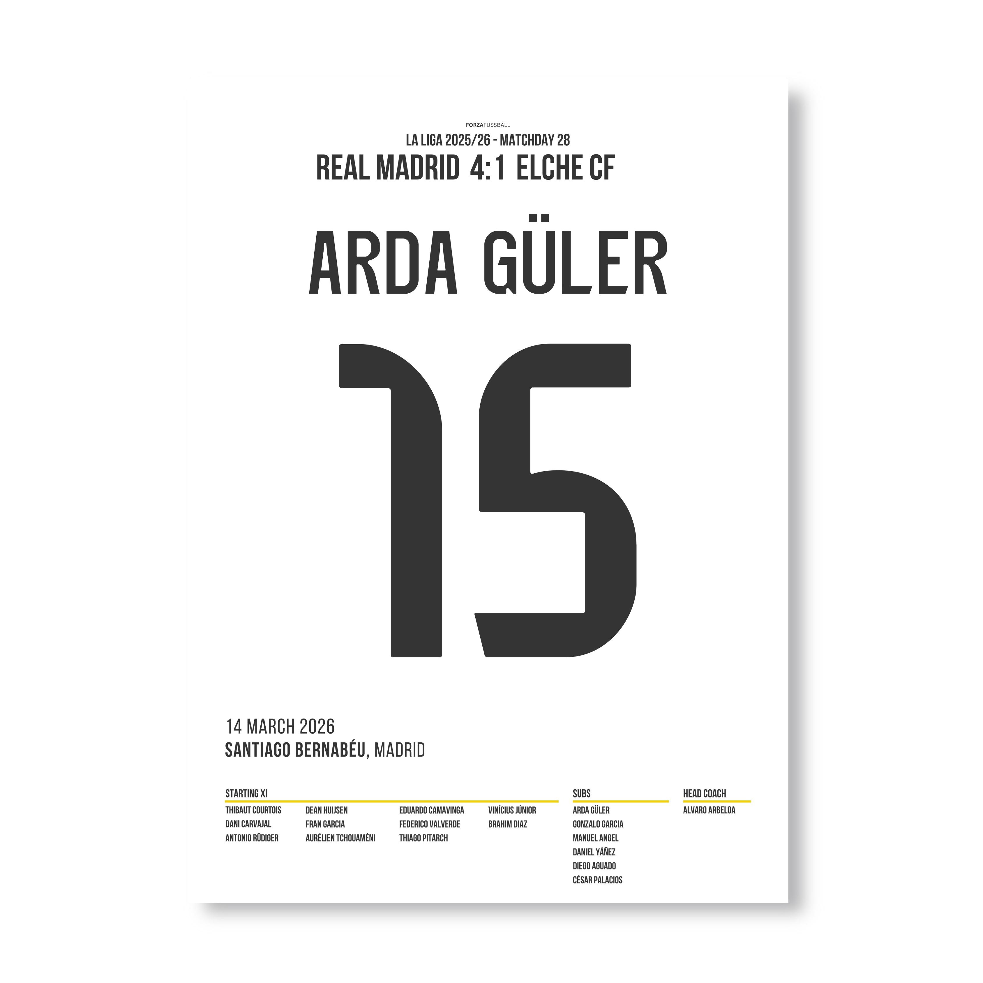 Arda Güler mit dem Tor des Jahres aus fast 70 Metern