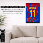 Raphinha führt Barca zum Super Copa Sieg gegen Real Fußball Poster mit Rahmen