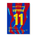 Raphinha führt Barca zum Super Copa Sieg gegen Real Fußball Poster mit Rahmen