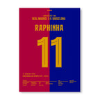 Raphinia führt Barca zum 5:2 Super Copa Sieg im Clasico Fußball Poster mit Rahmen