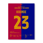 Kounde schießt Barca zum Pokalsieg im Clasico Fußball Poster mit Rahmen