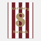 Max Morlock - 125 Jahre FCN Fußball Poster mit Rahmen