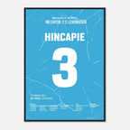 Hincapié mit dem Last Minute Siegtreffer gegen Leipzig Fußball Poster mit Rahmen