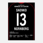 Ivan Saenko war dabei! FCN 3 - Bayern 0 Fußball Poster mit Rahmen