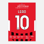 Leao führt Milan zum Super Cup Comeback im Derby Fußball Poster mit Rahmen