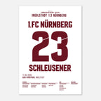 Schleusner 90+6 - rettet den Club in der Relegation Fußball Poster mit Rahmen