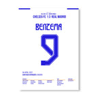 Benzema mit Hattrick an der Stamford Bridge Fußball Poster mit Rahmen