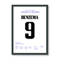 Benzema knallt Barca im Camp Nou per Hattrick aus der Copa Fußball Poster mit Rahmen