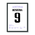 Benzema knallt Barca im Camp Nou per Hattrick aus der Copa Fußball Poster mit Rahmen