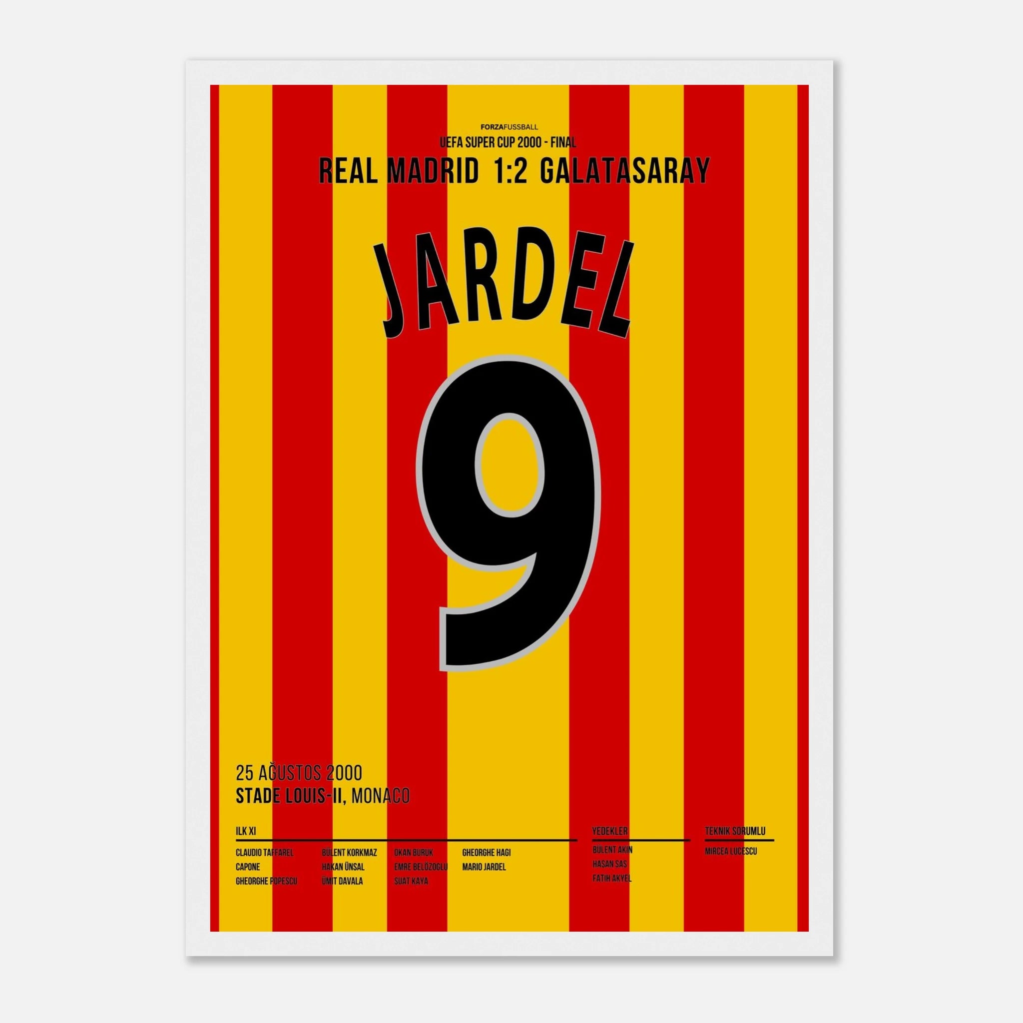 Mario Jardel heads Gala to UEFA Super Cup victory in the final against Real Madrid