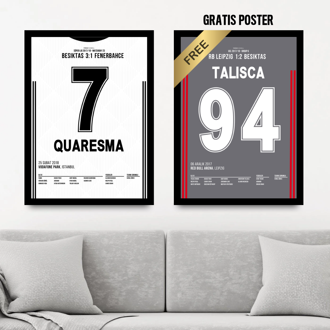 Quaresma X Talisca - 1+1 Set Fußball Poster mit Rahmen