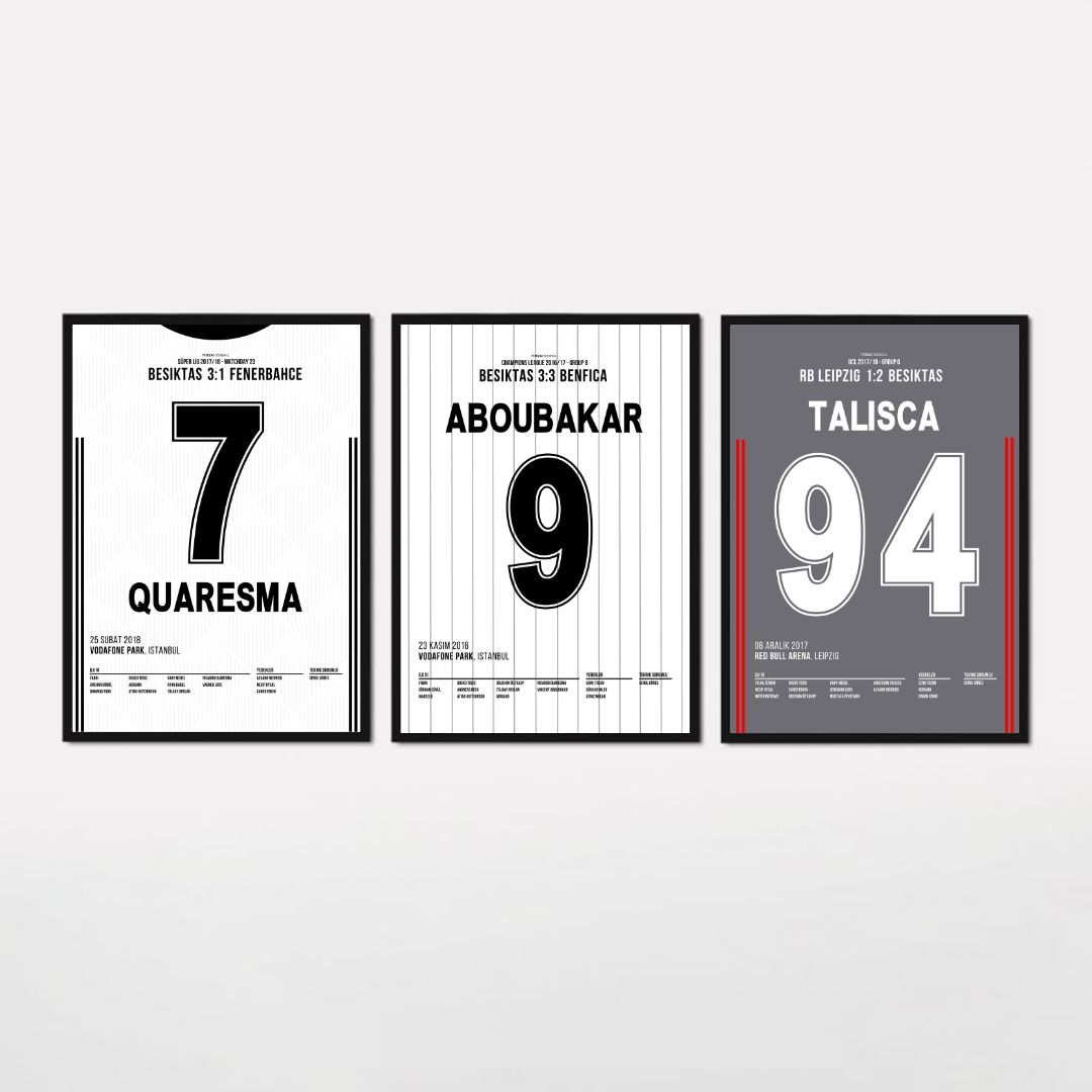 Besiktas Prime Bundle Fußball Poster mit Rahmen